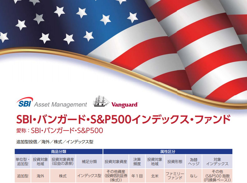 SBI・バンガード・S&P500インデックス・ファンド